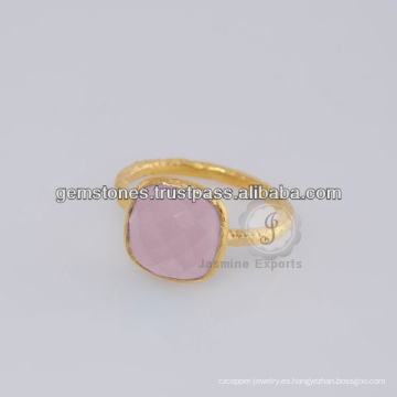 Venta al por mayor oro plateado bisel anillo de piedras preciosas, piedra preciosa semi preciosa anillo bisel joyería fabricante